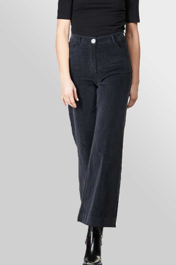 Baci & Amici Women's Pants Cotton Wide Leg Hemmed Trouser