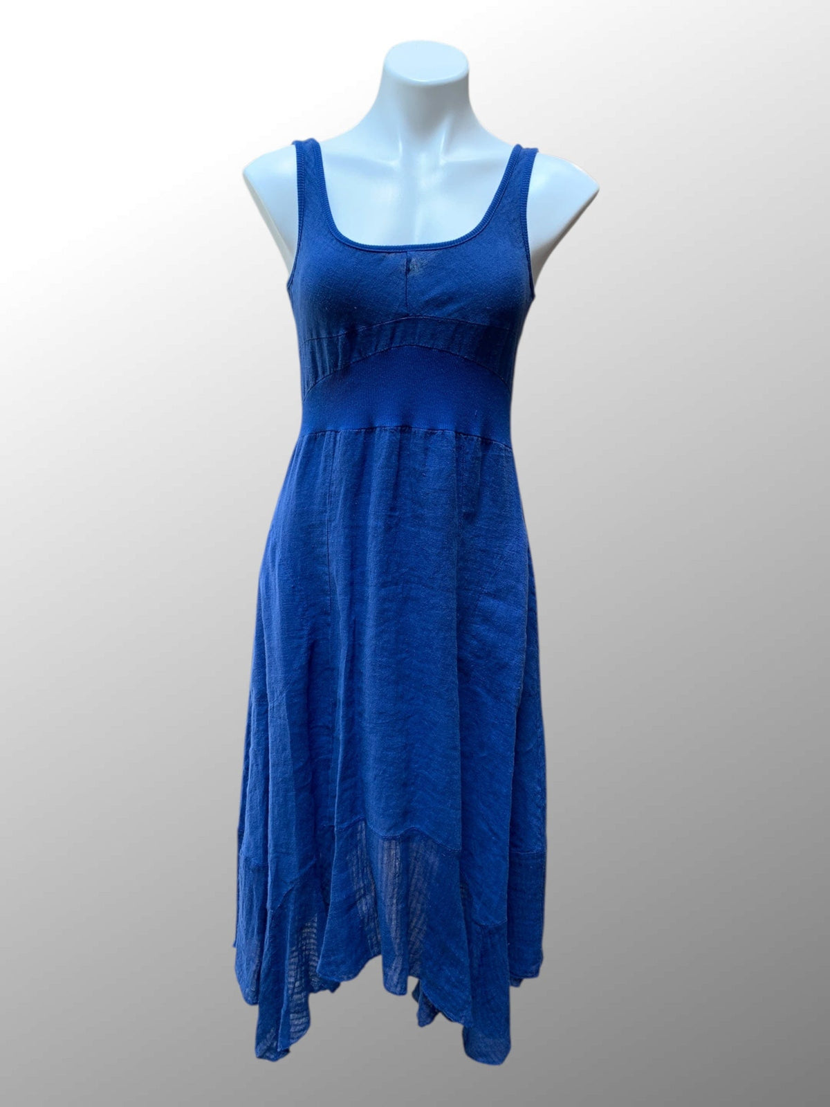 Inizio Women&#39;s Dress Harbor Blue / S Romantic Dress with Lace, Inizio Italian Linen